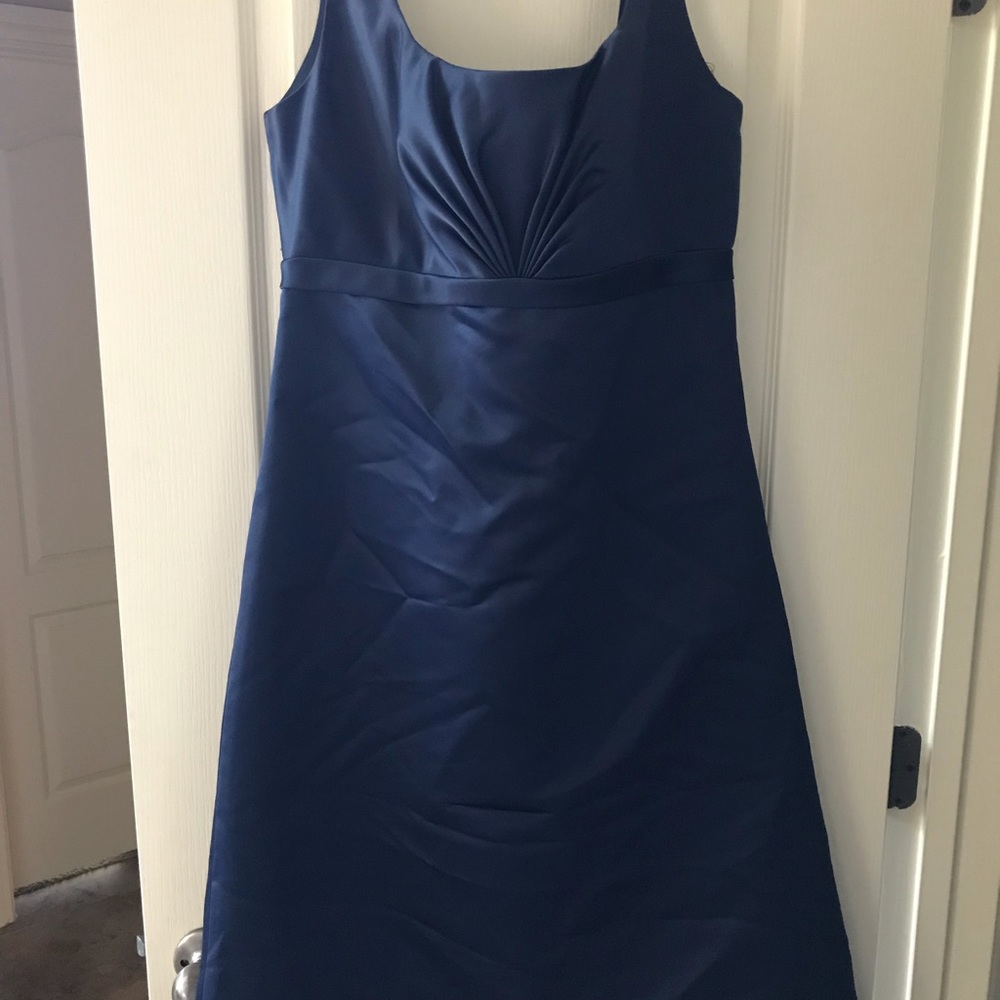 Navy Cocktail or Prom 3/4 Length Dress